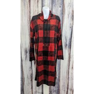 MEDIUM BUFFALO PLAID A456289 Carol Hochman Silky Velour Funnel Neck Nvty Lounger
